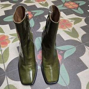 INTENTIONALLY BLANK Olive Leather Boots